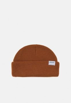 Mennace MINI ROLL BEANIE WITH TAB UNISEX - Beanie - Brown