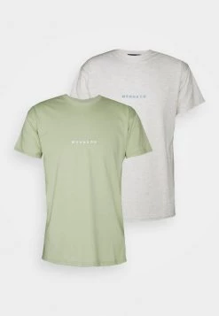 Mennace ESSENTIAL REGULAR 2 PACK UNISEX - Print T-shirt - Khaki