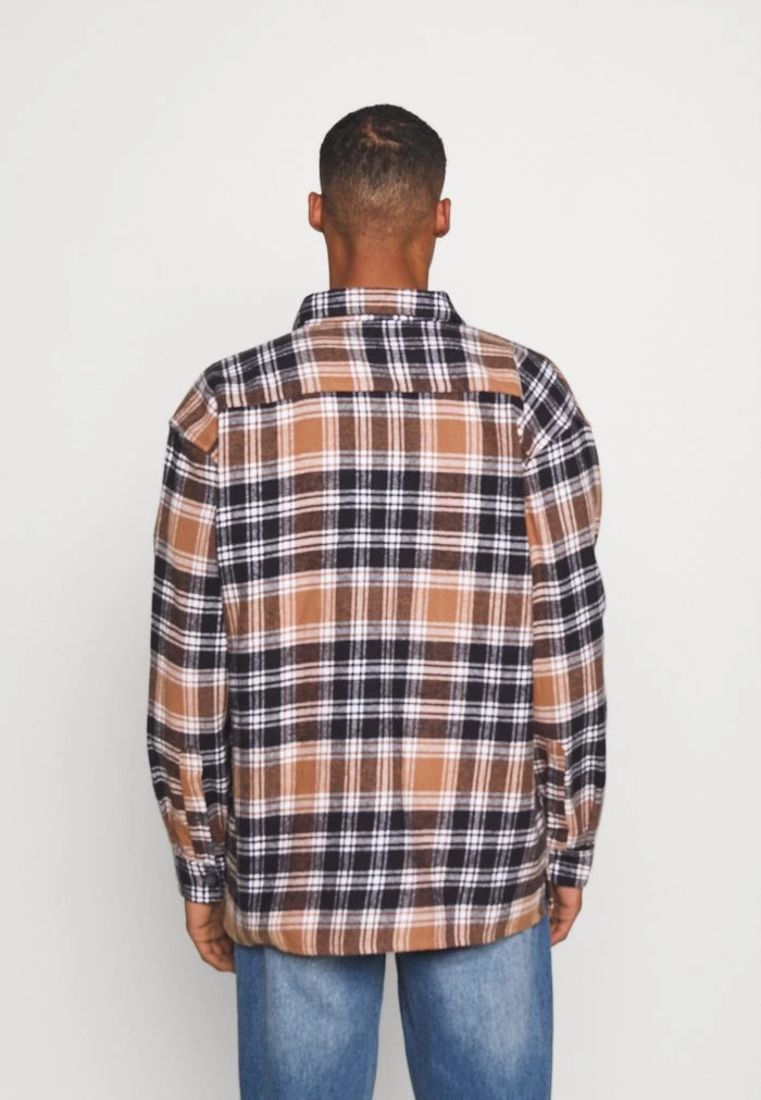 Mennace EVIAN BRUSHED CHECK UNISEX - Summer Jacket - Brown 5 Mennace EVIAN BRUSHED CHECK UNISEX - Summer Jacket - Brown - Image 3