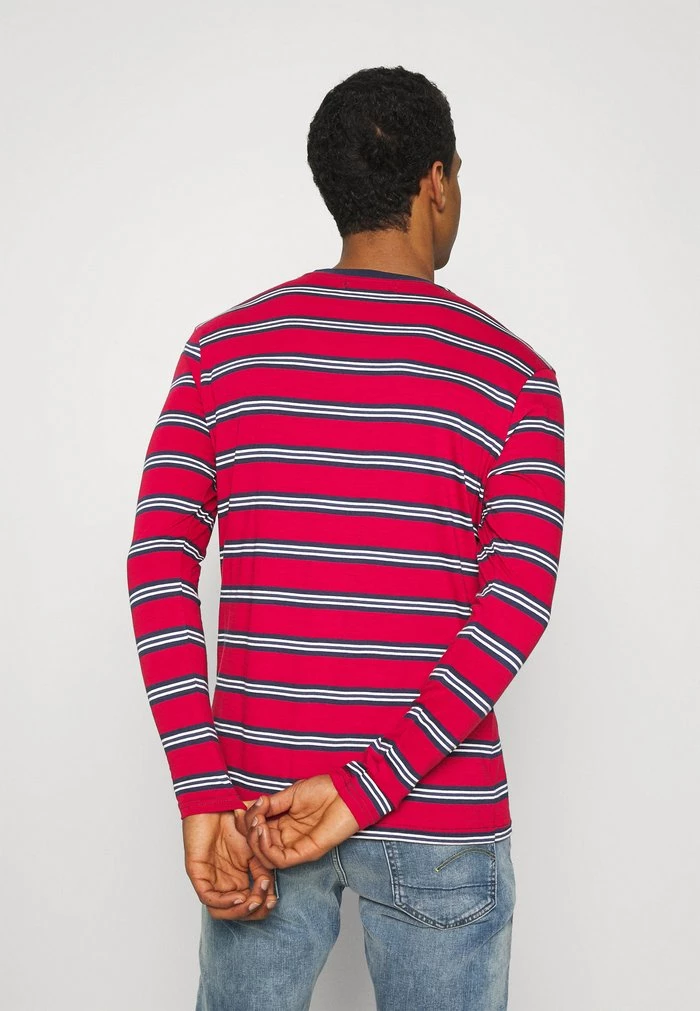 Mennace CLASSIC HORIZONTAL STRIPE UNISEX - Long Sleeved Top - Red 5 Mennace CLASSIC HORIZONTAL STRIPE UNISEX - Long Sleeved Top - Red - Image 3
