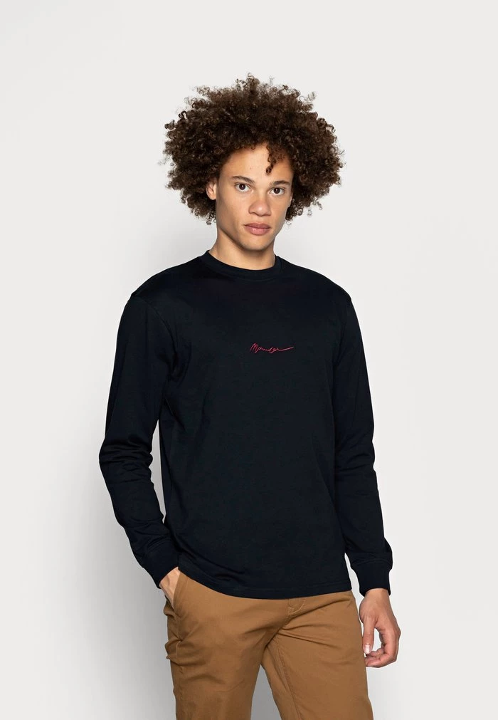 Mennace ESSENTIAL SIGNATURE TEE - Long Sleeved Top - Navy 3 Mennace ESSENTIAL SIGNATURE TEE - Long Sleeved Top - Navy