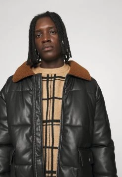 Mennace HENNESSEY BORG COLLAR JACKET - Faux Leather Jacket - Black -Mennace Shop Online 1d241d4ce5b440eeb52dfa2f376ad872