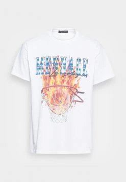 Mennace BURNING HOOP REGULAR - Print T-shirt - White -Mennace Shop Online 2323b97d8a3f494fafc8b2f73fe016fb