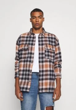 Mennace EVIAN BRUSHED CHECK UNISEX - Summer Jacket - Brown