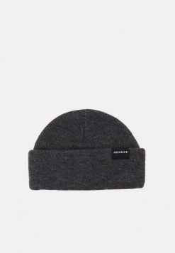 Mennace MINI ROLL BEANIE WITH TAB UNISEX - Beanie - Grey Marl
