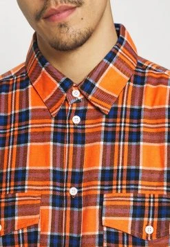 Mennace DOUBLE POCKET CHECK - Shirt - Orange -Mennace Shop Online 36d4007d35b34926b4dec93c16977821