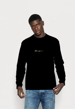 Mennace ESSENTIAL SIGNATURE TEE - Long Sleeved Top - Black