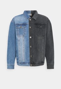 Mennace SPLICED TRUCKER JACKET - Denim Jacket - Blue -Mennace Shop Online 406af7453d544f05bd2113e95cb458b7