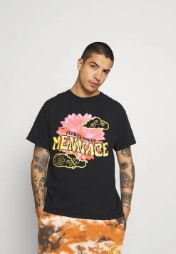 Mennace SUNDAZE FLOWER CLOUD - Print T-shirt - Black