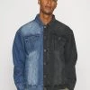 Mennace SPLICED TRUCKER JACKET - Denim Jacket - Blue -Mennace Shop Online 4b842f17a86148c186d54024f1654e84