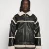 Mennace HENNESSEY EXPOSED SEAM AVIATOR JACKET - Faux Leather Jacket - Black -Mennace Shop Online 4d75c123d7ef4db5b984be95d8604a0b
