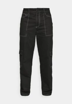 Mennace MIRROR CONTRAST STITCH TROUSER - Cargo Trousers - Black -Mennace Shop Online 4ffa2aafa76947029feab2bce52ce639
