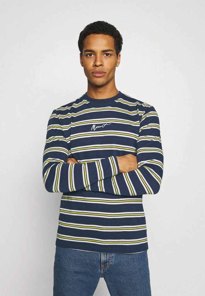Mennace CLASSIC HORIZONTAL STRIPE UNISEX - Long Sleeved Top - Navy 3 Mennace CLASSIC HORIZONTAL STRIPE UNISEX - Long Sleeved Top - Navy