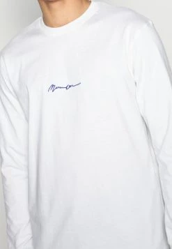 Mennace ESSENTIAL SIGNATURE TEE - Long Sleeved Top - White -Mennace Shop Online 564044437c6e4bc59f4197086b88fd5f
