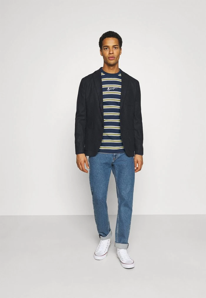 Mennace CLASSIC HORIZONTAL STRIPE UNISEX - Long Sleeved Top - Navy 4 Mennace CLASSIC HORIZONTAL STRIPE UNISEX - Long Sleeved Top - Navy - Image 2