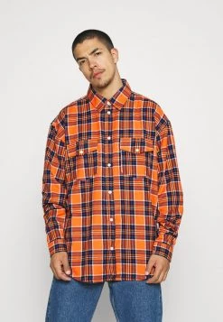 Mennace DOUBLE POCKET CHECK - Shirt - Orange