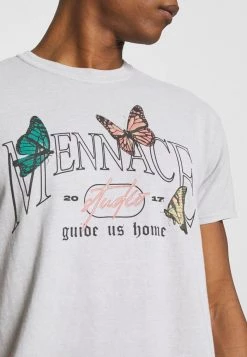 MENNACE TRACK BUTTERFLY REGULAR - Print T-shirt - Grey -Mennace Shop Online 6645e4ab2ff846918b29541a5c56420c