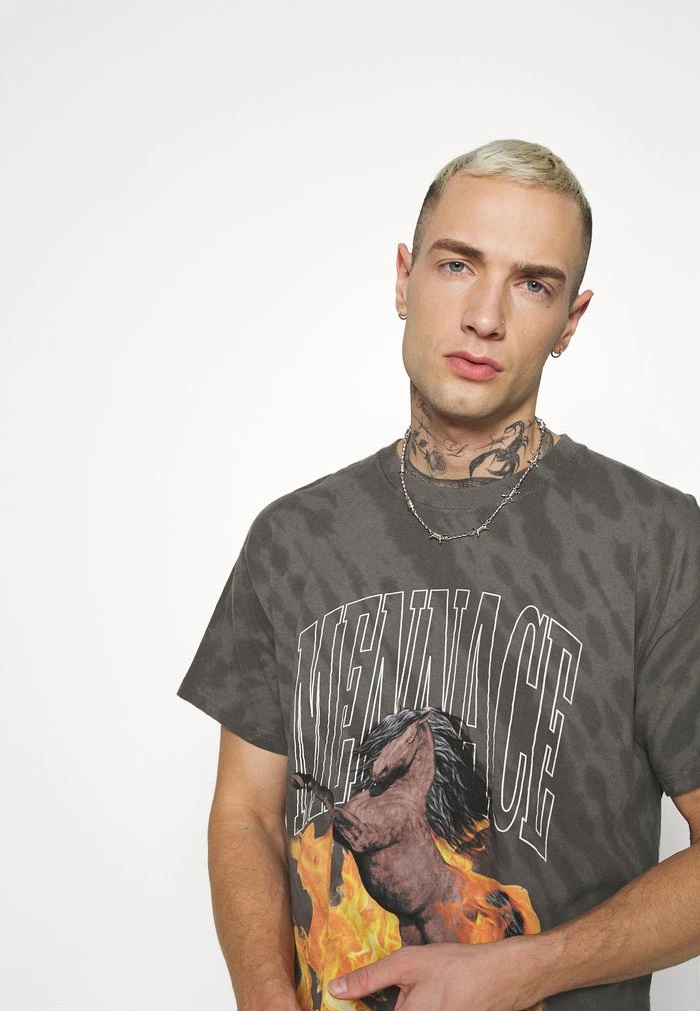 Mennace FLAMING STEED TIE DYE - Print T-shirt - Grey 6 Mennace FLAMING STEED TIE DYE - Print T-shirt - Grey - Image 4