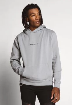 Mennace ESSENTIAL REGULAR OVERHEAD HOODY WITH SIGNATURE - Hoodie - Slate Grey