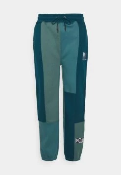 Mennace PATCHWORK JOGGER - Tracksuit Bottoms - Green