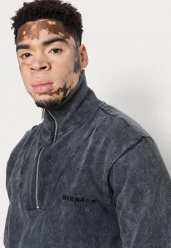 MENNACE UNISEX WASHED QUARTER ZIP - Sweatshirt - Washed Black -Mennace Shop Online 812f23755a82473591402d522694dbc3