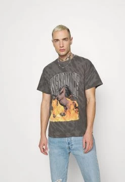 Mennace FLAMING STEED TIE DYE - Print T-shirt - Grey
