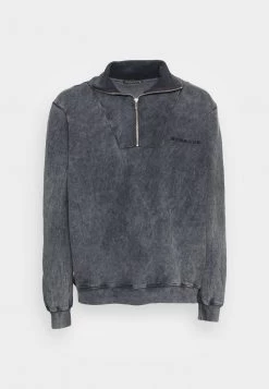MENNACE UNISEX WASHED QUARTER ZIP - Sweatshirt - Washed Black -Mennace Shop Online 835a0c1290a94a79b2b125bc7bd0707b