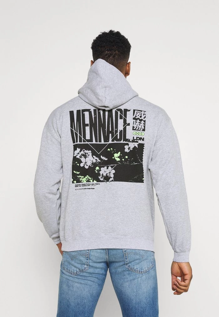 Mennace JAPAN OVERHEAD HOODIE - Zip-up Sweatshirt - Grey 5 Mennace JAPAN OVERHEAD HOODIE - Zip-up Sweatshirt - Grey - Image 3