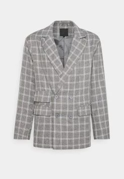 Mennace BREEZE DOUBLE BREASTED CHECK SUIT JACKET - Blazer Jacket - Grey -Mennace Shop Online 92c0070a36ff49f2a1ef521b7605e6dc