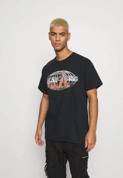 Mennace A$AP FERG FLAME GLOBE - Print T-shirt - Black