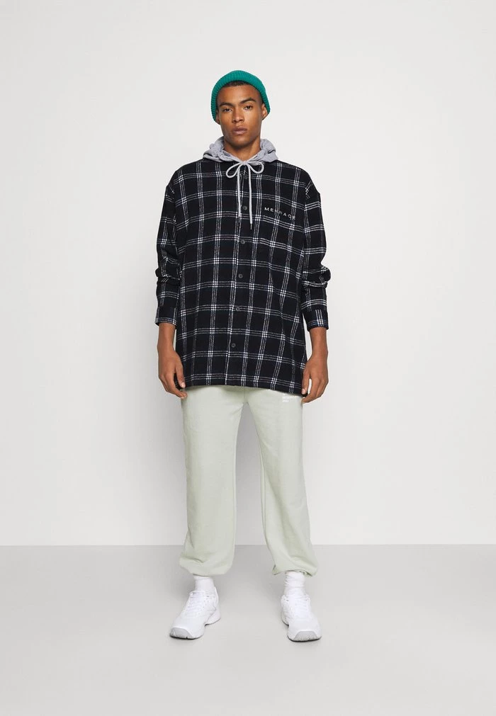 Mennace HENNESSEY HOODED CHECK OVERSHIRT - Summer Jacket - Navy 4 Mennace HENNESSEY HOODED CHECK OVERSHIRT - Summer Jacket - Navy - Image 2