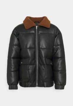 Mennace HENNESSEY BORG COLLAR JACKET - Faux Leather Jacket - Black -Mennace Shop Online abb8a3881baf42519c80624882480ff6