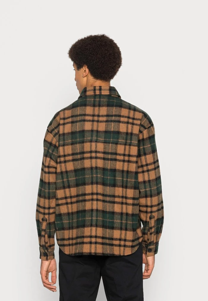 MENNACE BRUSH CHECK OVERSHIRT - Summer Jacket - Green 5 MENNACE BRUSH CHECK OVERSHIRT - Summer Jacket - Green - Image 3