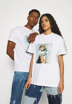 Mennace BURNING PALM TREE REGULAR UNISEX - Print T-shirt - White
