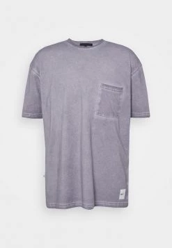 Mennace RECLAIM WASHED POCKET TEE UNISEX - Basic T-shirt - Charcoal