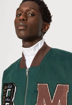 MENNACE MULTI BADGE MONOGRAM JACKET - Bomber Jacket - Green -Mennace Shop Online c9b94327487146aeadd21c9b33872451