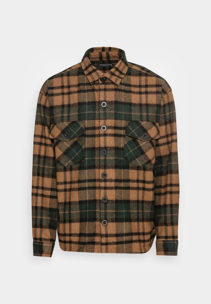 MENNACE BRUSH CHECK OVERSHIRT - Summer Jacket - Green 6 MENNACE BRUSH CHECK OVERSHIRT - Summer Jacket - Green - Image 4