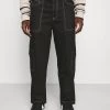 Mennace MIRROR CONTRAST STITCH TROUSER - Cargo Trousers - Black -Mennace Shop Online d53735b69659415a867ab54b31905e1a