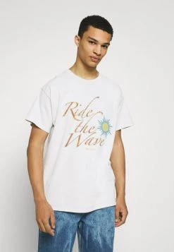 Mennace ST BARTS WAVE REGULAR - Print T-shirt - White