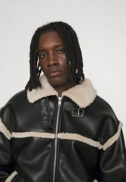 Mennace HENNESSEY EXPOSED SEAM AVIATOR JACKET - Faux Leather Jacket - Black 11 Mennace HENNESSEY EXPOSED SEAM AVIATOR JACKET - Faux Leather Jacket - Black -Mennace Shop Online e252c06219814d9bbdee6cd0ed1f6f8e