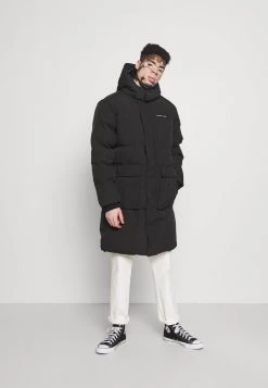 Mennace MIRROR LONGLINE PUFFER JACKET - Winter Coat - Black
