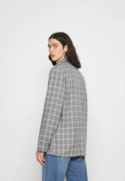 Mennace BREEZE DOUBLE BREASTED CHECK SUIT JACKET - Blazer Jacket - Grey -Mennace Shop Online e5bef96cd54848109f0a6ee7165b141d