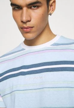 Mennace UNISEX SUNDAZE STRIPED REGULAR - Print T-shirt - Light Blue -Mennace Shop Online e93389a3e42c4e4a924dd7520a10ec56