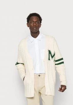 MENNACE CABLE VARSITY CARDGIAN - Cardigan - White