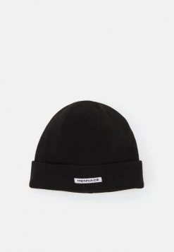 Mennace SHORT BEANIE LABEL UNISEX - Beanie - Black