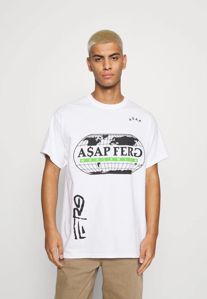 Mennace A$AP FERG WORLDWIDE - Print T-shirt - White 3 Mennace A$AP FERG WORLDWIDE - Print T-shirt - White