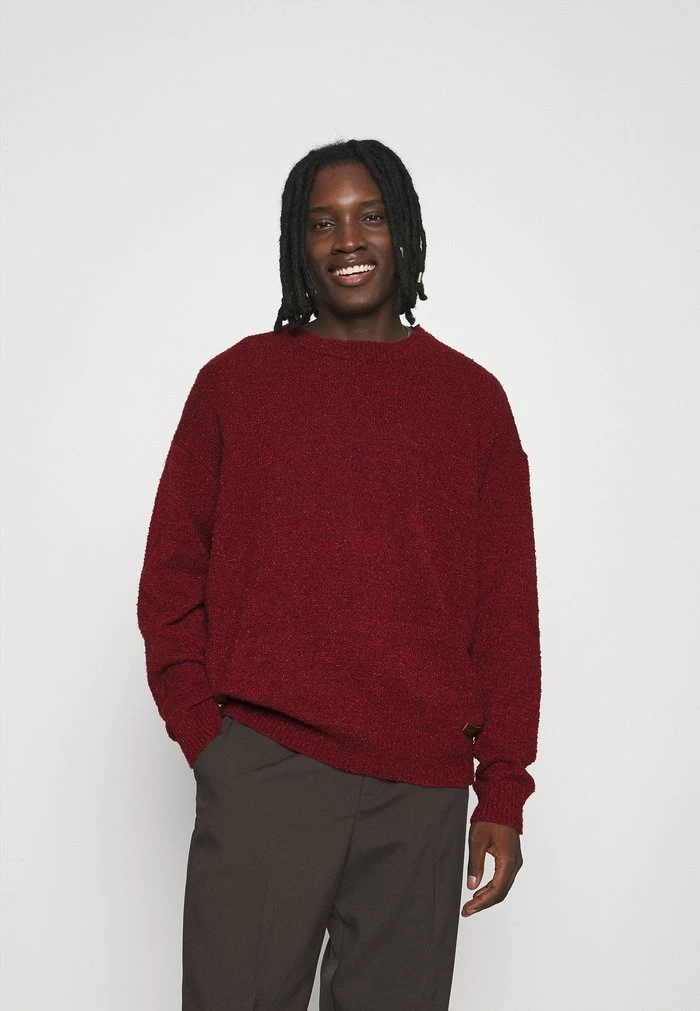 Mennace HENNESSEY BOUCLE KNIT - Jumper - Burgundy 3 Mennace HENNESSEY BOUCLE KNIT - Jumper - Burgundy